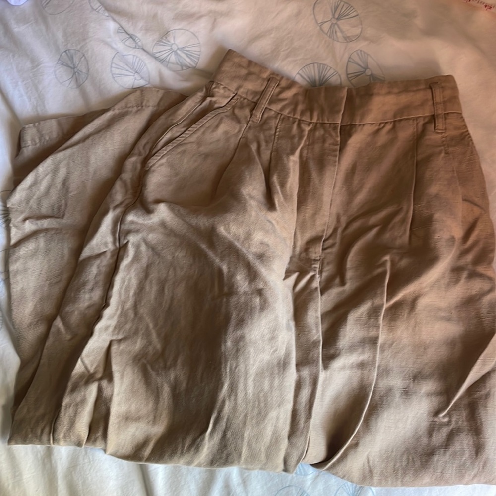 Aritzia Wilfred linen blend crop flare pants